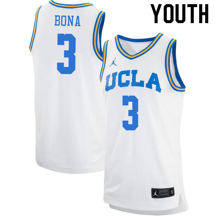 Jordan Brand Youth #3 Adem Bona UCLA Bruins College Basketball Jerseys Sale-White - Click Image to Close